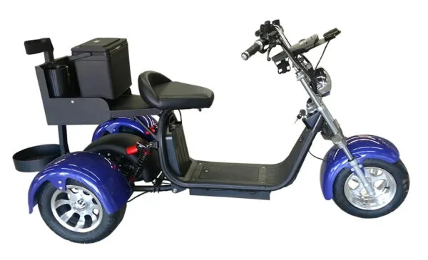 Three-wheel scooter for easy mobility around Darlington Country Club