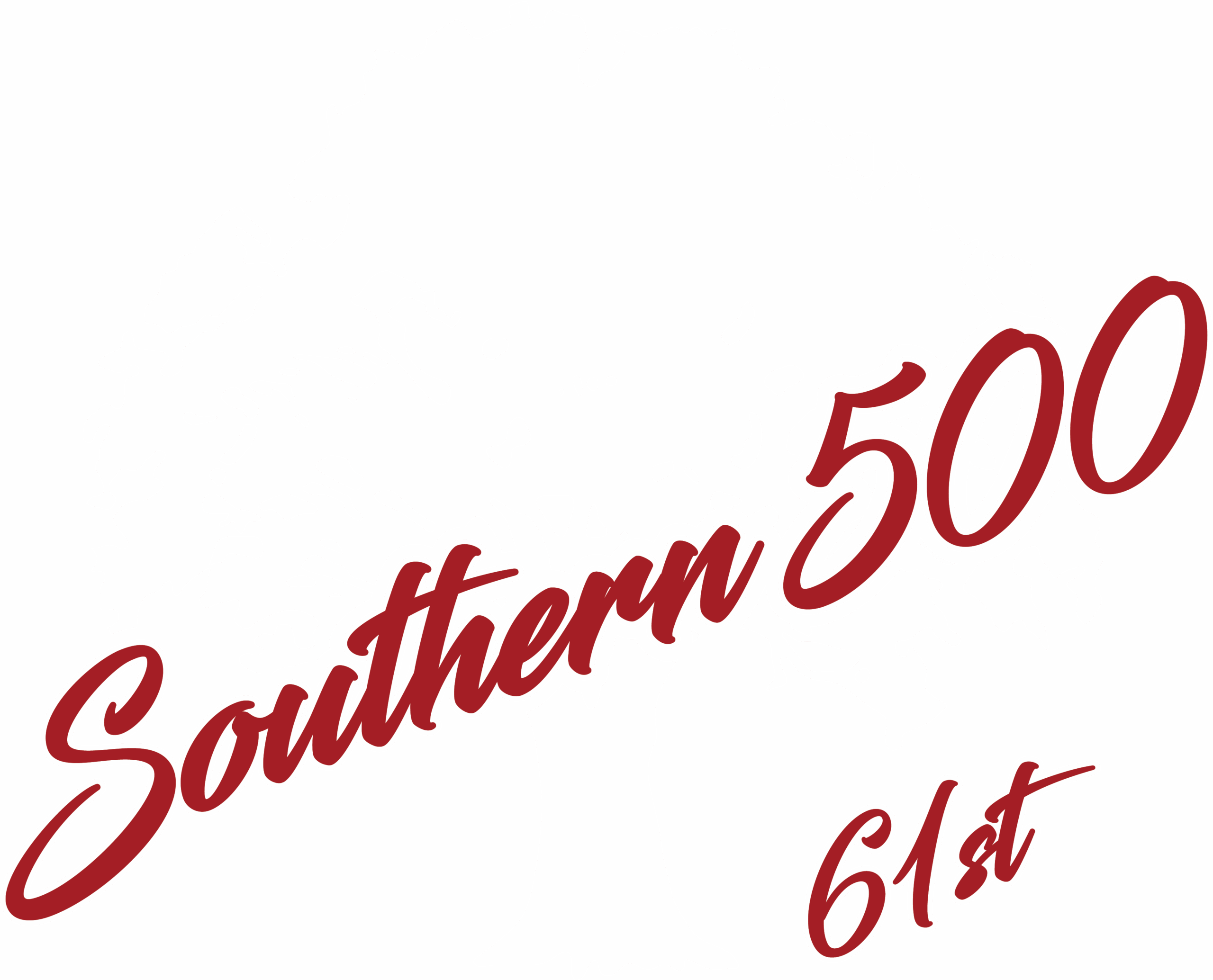 Southern 500 logo white and red - 61st - 2025